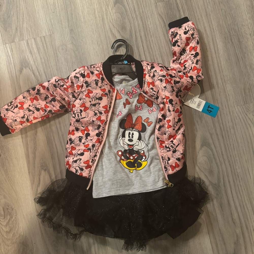Disney Pink and Black Minnie Mouse Kids Matching Set
